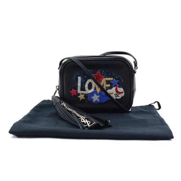 Auth SAINT LAURENT Crossbody Shoulder Bag Black/Multicolor Leather - Picture 1 of 16